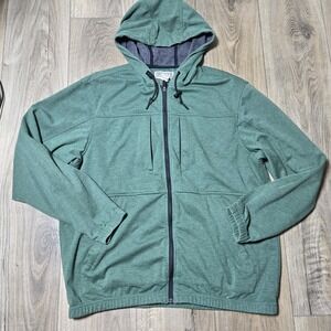 Duluth Trading Jacket Mens Large Green Sawbill Sweats Hooded‎ Full Zip pockets
